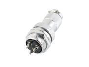 AC 250V 15A 19mm Dia Thread 3 Pins Metal Aviation Plug Connector Adapter