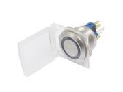 AC 250V 3A 12V Blue Lamp Stainless Key Momentary Waterproof Push Button Switch