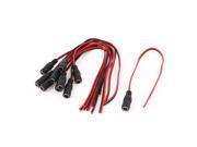 10pcs Red Black 9.8 Cable DC Connector Power Jack Female Plug 2.1x5.5mm