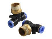 2pcs Pneumatic 3 8 Threaded 6mm T Joint One Touch Quick Fittings