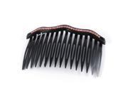 Unique Bargains Purple Rhinestone Decor Plastic Black Comb Hair Clip for Ladies Girls