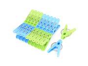 20 Pcs Household Plastic Nonslip Multipurpose Clothing Clothespins Clips Multicolour