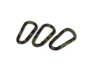 Camping Spring Load Gate Aluminum Alloy Carabiner Clip Snap Hook 3pcs Camouflage
