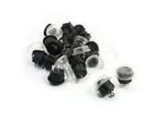6A 250VAC 10A 125VAC SPST I O 2 Position Snap In Rocker Switch w Cover 20 Pcs