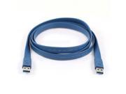 150cm 59 Blue Standard USB 3.0 A Male to Male Flat Data Sync Cable Lead