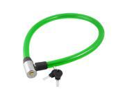Unique Bargains Durable 33.1 Plastic Coated Bike Bicycle Security Safeguard Lock w 2 keys Green