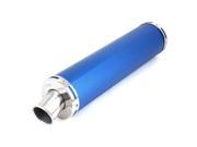 Universal Motorcycle 2.2 Inlet Dia Round Tip Exhaust Pipe Muffler Blue