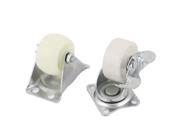 Unique Bargains 2 Pcs Fixed Metal Mounted Top Plate 1.5 Diameter Rigid Caster Wheel