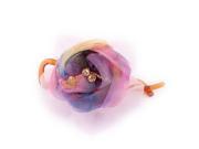 Faux Rhinestone Bead Decor Flower Twisted Banana Hair Clip Claw Light Purple