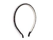 Unique Bargains Women Black Faceted Bead Detailing Link Plastic Hair Hoop Headband