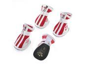 Unique Bargains Pomeranian Dog Nonslip Sole Meshy Shoes Footwear Red White 2 Pairs XS