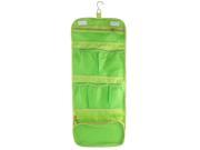 Outdoor Travel Green Nylon Makeup Cosmetic Pouch Toiletry Storage Bag Organizer