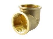Unique Bargains Brass 1 x 1 90 Degree Female Equal Elbow Fuel Pipe Coupler Adapter