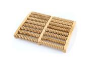 Unique Bargains 8 Rows Personal Foot Care Massage Tool Wooden Roller Massager