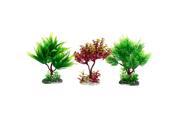 Unique Bargains 3 Pcs Green Red Artificial Water plant 7.5 Height for Fish Tank Fishbowl