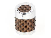 Office Home Brown Checked Printed Push Button Type Ashtray