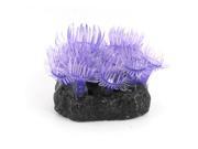 Unique Bargains Aquarium Ceramic Base Simulation Coral Ornament Purple 4 High