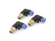 90 Degree 1 8 PT Male Thread Connector Quick Fitting for 4mm OD Tube 3 Pcs
