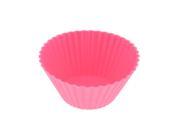 Silicone 3cm Depth Rounded Cupcake Baking Muffin Cup Fuchsia