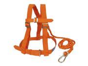 1.6M Orange Dual Nylon Cord Full Body Protection Safety Harness w Metal Hook