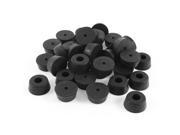 35 x Table Desk Feet Protector Conical Black Rubber Chair Leg Pad 22x18x11mm