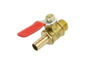 Gold Tone Metal 8mm Barb 1 4 PT Dia Thread Joint Pipe Gas Ball Valve