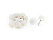 Plastic Nonslip Metal Pin Furniture Foot Protection Nails White 10 Pcs