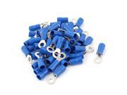 Unique Bargains 50 Pcs 5.5 5S Insulated Wire Connector Ring Crimp Terminal Blue 12 10AWG