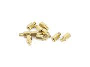M3x6mm 4mm Male to Female Thread 0.5mm Pitch Brass Hex Standoff Spacer 10Pcs