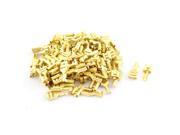 100pcs Gold Tone Metal Female Spade Terminals for 6.3mm Multi Connector