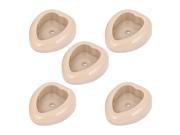 Unique Bargains Flesh Color Plastic Closet Clothes Coat Rod Pole Holder Socket Bracket 5pcs