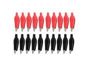 Unique Bargains 20 Pcs Red Black Boot Test Lead Insulated Electric Testing Alligator Clips