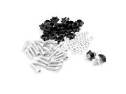 Unique Bargains 25 Pcs Black Metal Star Head Motorcycle License Plate Frame Bolt Screws Ornament