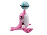 Children Wind up Toy Clockwork Spring Play Ball Dolphin Toy Gift Pink