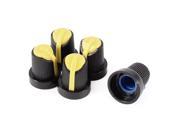 Unique Bargains 5 Pcs Adjustable Turn Rotary Knob Black Yellow Blue for 6mm Dia Shaft