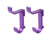 Unique Bargains 2pcs Aluminum Purple Wall Mounted Hooks for Hanging Clothes Bags