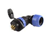 Unique Bargains SD20 20mm 7 Pin 7P Flanged Waterproof Elbow Aviation Cable Connector Plug Socket