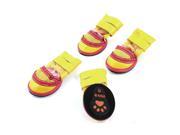 Unique Bargains 2 Pairs Hook Loop Fastener Pet Dog Doggy Cat Mesh Style Shoes Yellow Size S