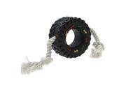 Unique Bargains Car Tyre Shaped Squeaky Rope Tug Toy for Dogs Pet