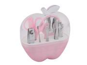 9 in 1 Manicure Tool Nail Clipper Scissor Mirror Cuticle Grooming Kit Set Pink