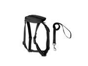 Safe Reflective Dog Harness Leash Adjustable Nylon Collar for Walking with Storage Bag Black S for Small Dog