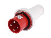 Unique Bargains AC 380V 415V 63A 3P E 4 Pin Male Industrial Electrical Plug White