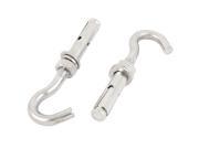 Unique Bargains M12x80mm Wall Stainless Steel Expansion Screws Hook Anchor Bolts 2Pcs
