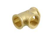 Unique Bargains 1 2 NPT Thread T Shaped Equal Female Tee Connector Air Fuel Pipe Nipple Fitting