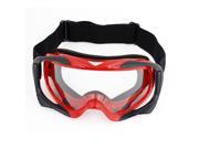 Unique Bargains Cycle Racing Anti Fog Dust Wind Red Frame Uni Clear Lens Goggles Glasses