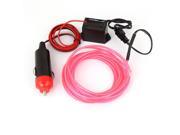 Car Xmas Flexible Decorative EL Wire Pink 3meter Neon Light w Vehicle Charger