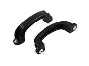 Cabinet Cupboard Drawer Arch Shaped Black Plastic Pull Handle Puller 2 Pcs