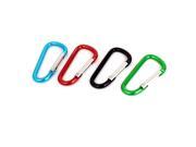 Travelling Camping Hiking Clip Hook D Ring Keychain Carabiner 4Pcs Multicolor