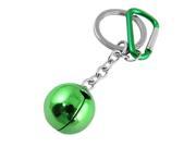 Unique Bargains Chain Bell Detailing Green Alloy Carabiner Hook Key Ring