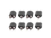 8pcs Double RCA Male Jack to Male Stereo Audio Video Y Type Adapter Connector